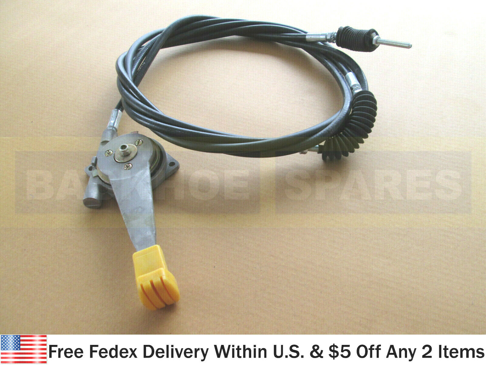JCB PARTS - THROTTLE CABLE ASSY. WITH LEVER (PART NO. 910/48800)