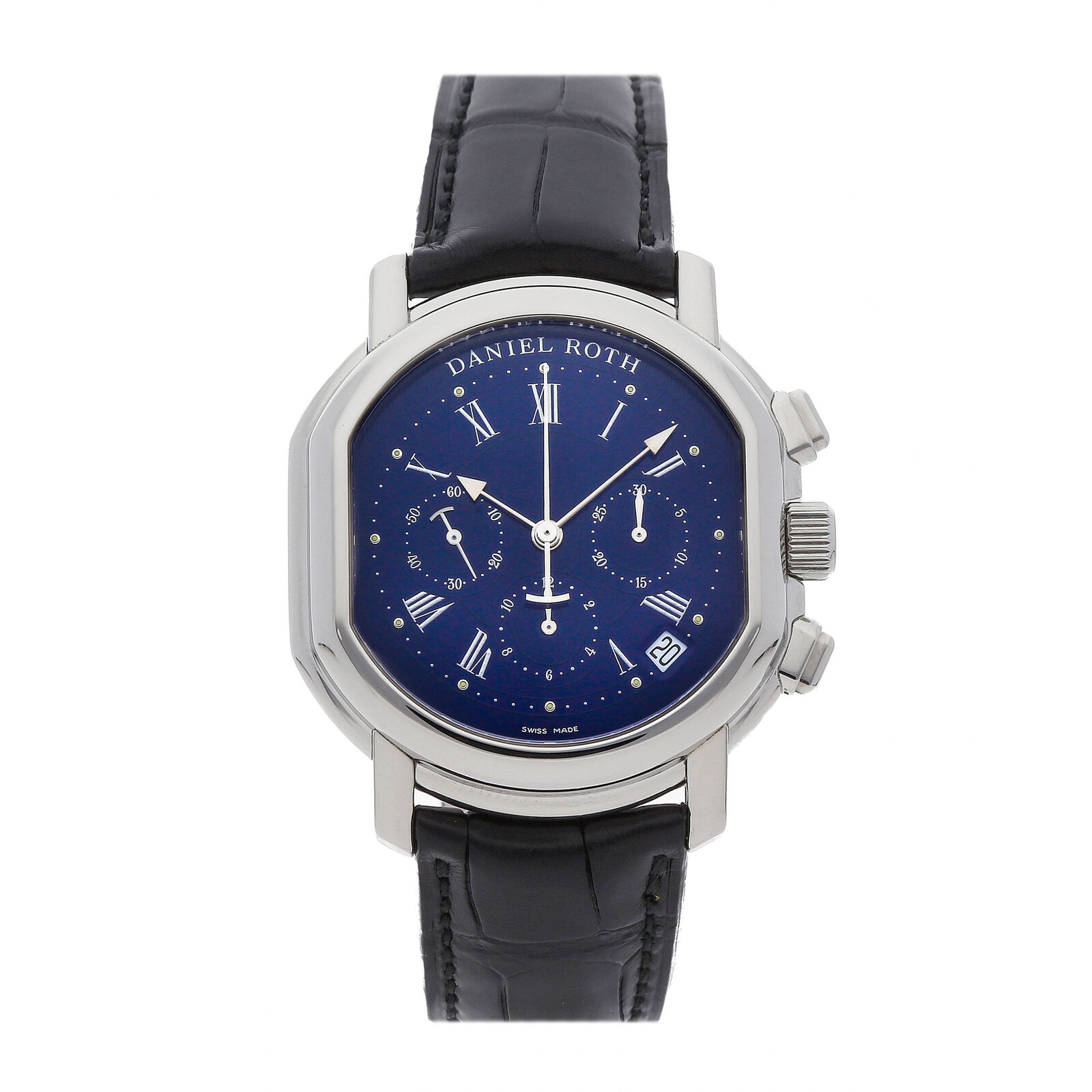 Daniel Roth Masters Chronograph Automatic Steel Mens Strap Watch S247 BLUE