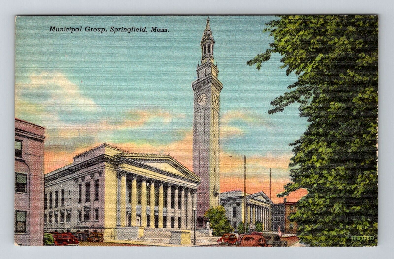 Springfield MA-Massachusetts, Municipal Group, Vintage Postcard