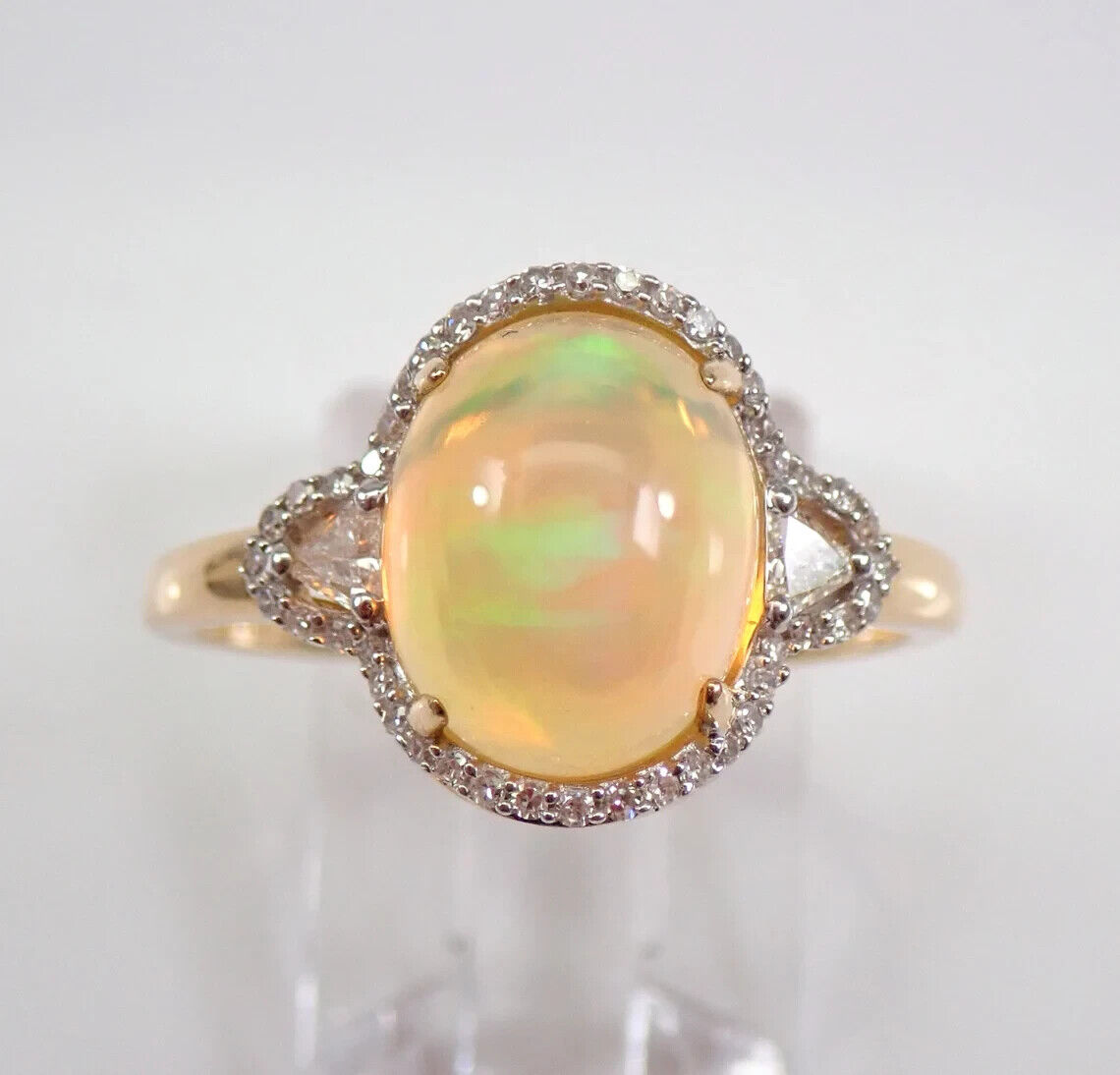 2.00Ct Oval Cut Natural Fire Opal Vintage Engagement Ring 14k Yellow Gold Plated