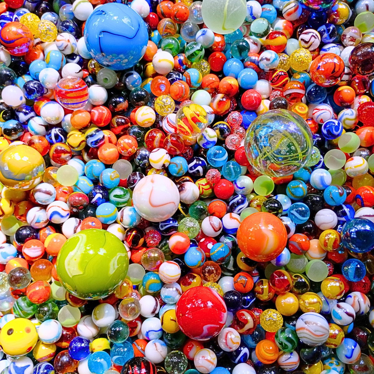 Premium Mixed Glass Mega Marbles for Sale Modern to Vintage Lot Pound lbs.🔥