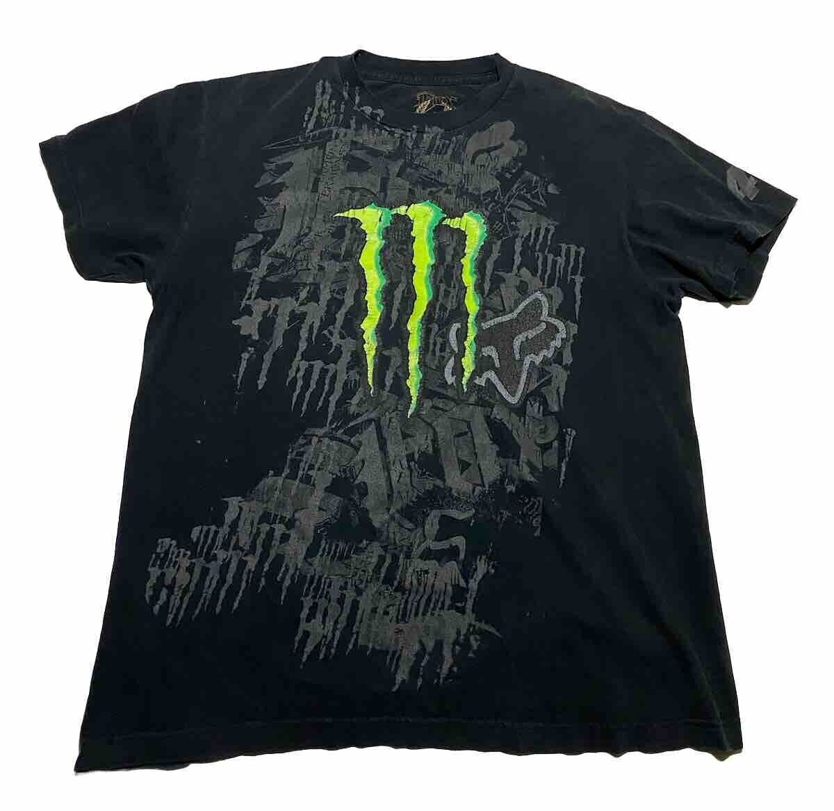 Fox Racing #4 Monster Energy Ricky Carmichael T-Shirt Men\'s Size L Black AL8