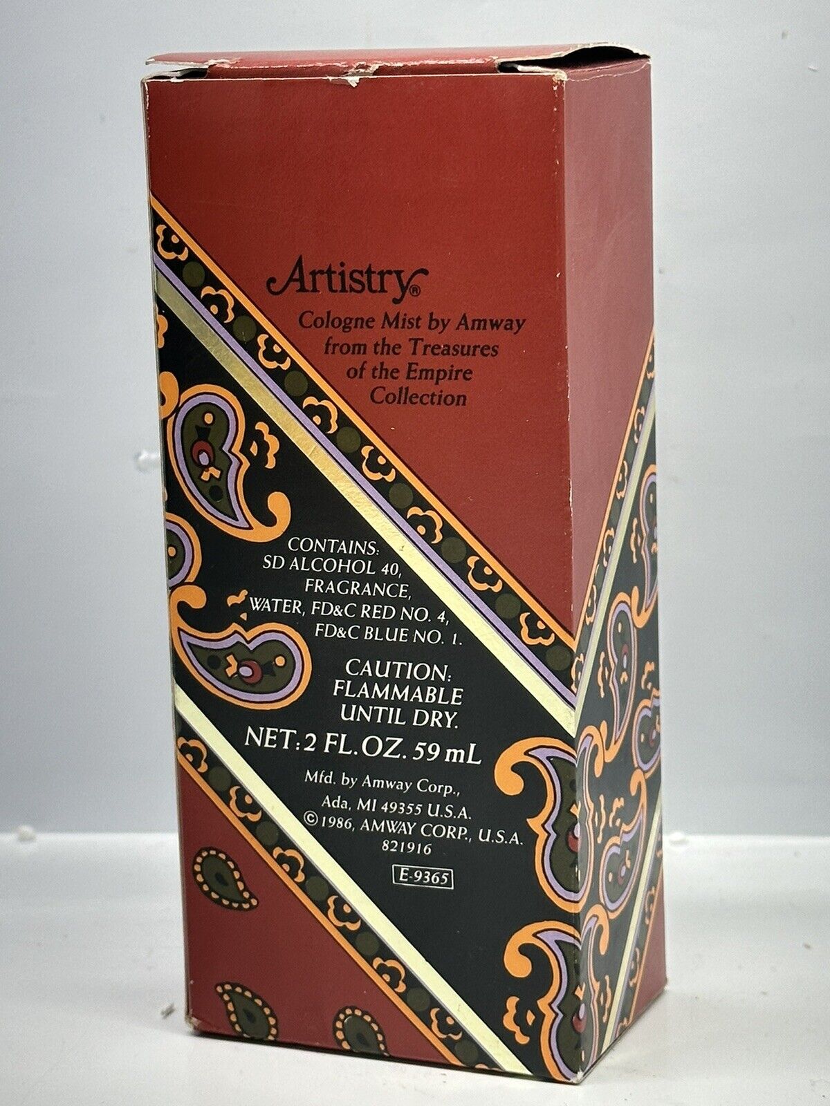 Artistry Cologne mist by Amway  Treasures Of The Empire Collection 2 oz. Vintage