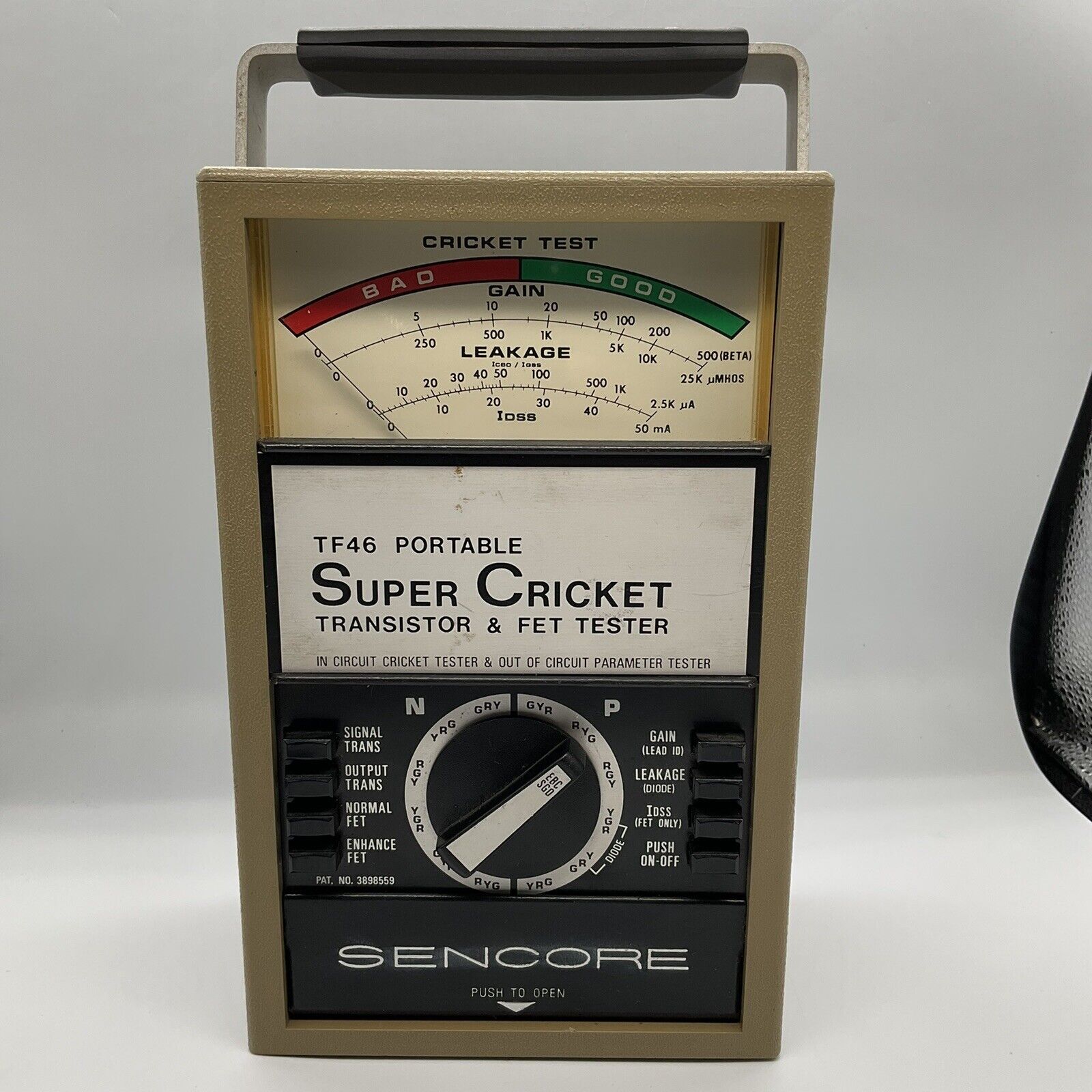 Sencore TF46 Super Cricket Portable Transistor & FET Tester For Parts or Repair