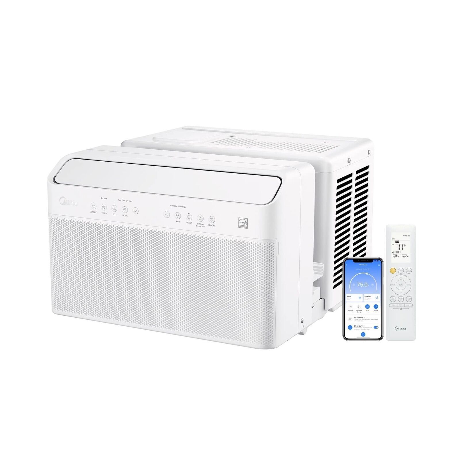 Midea 8,000 BTU U-Shaped Smart Inverter Air Conditioner –Cools up to 350 S