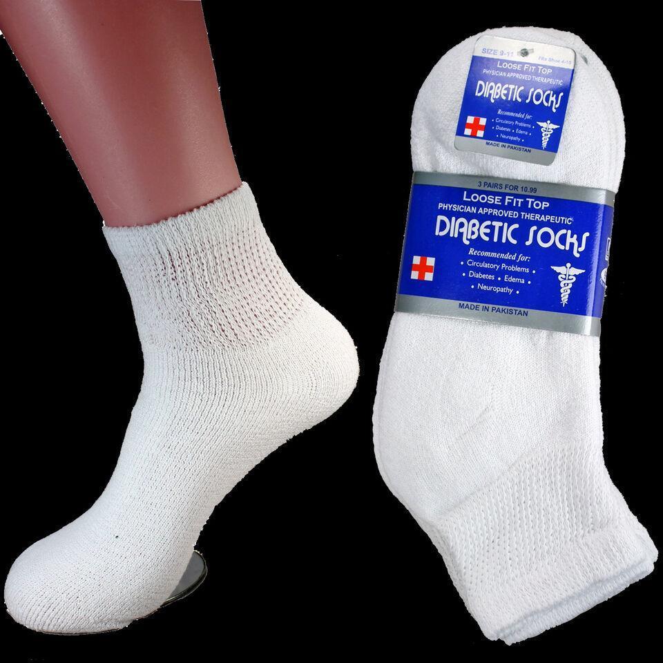 3-12Pairs Diabetic Ankle Socks Men & Women Circulatory Health Quarter Socks 9-15