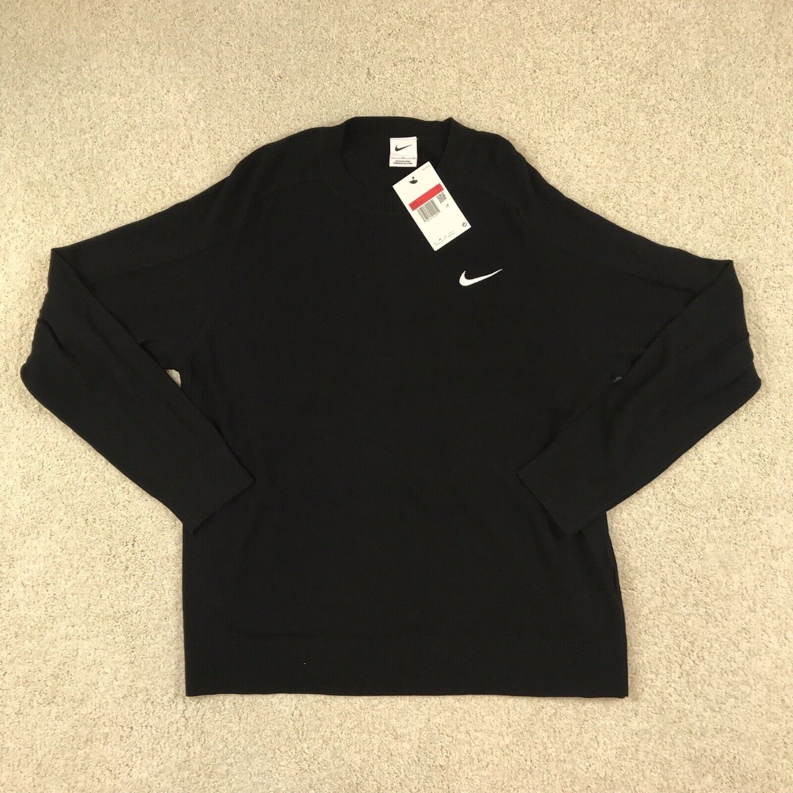 Nike Tiger Woods Knit Golf Pullover Sweater Mens Large DR5291 010 Black