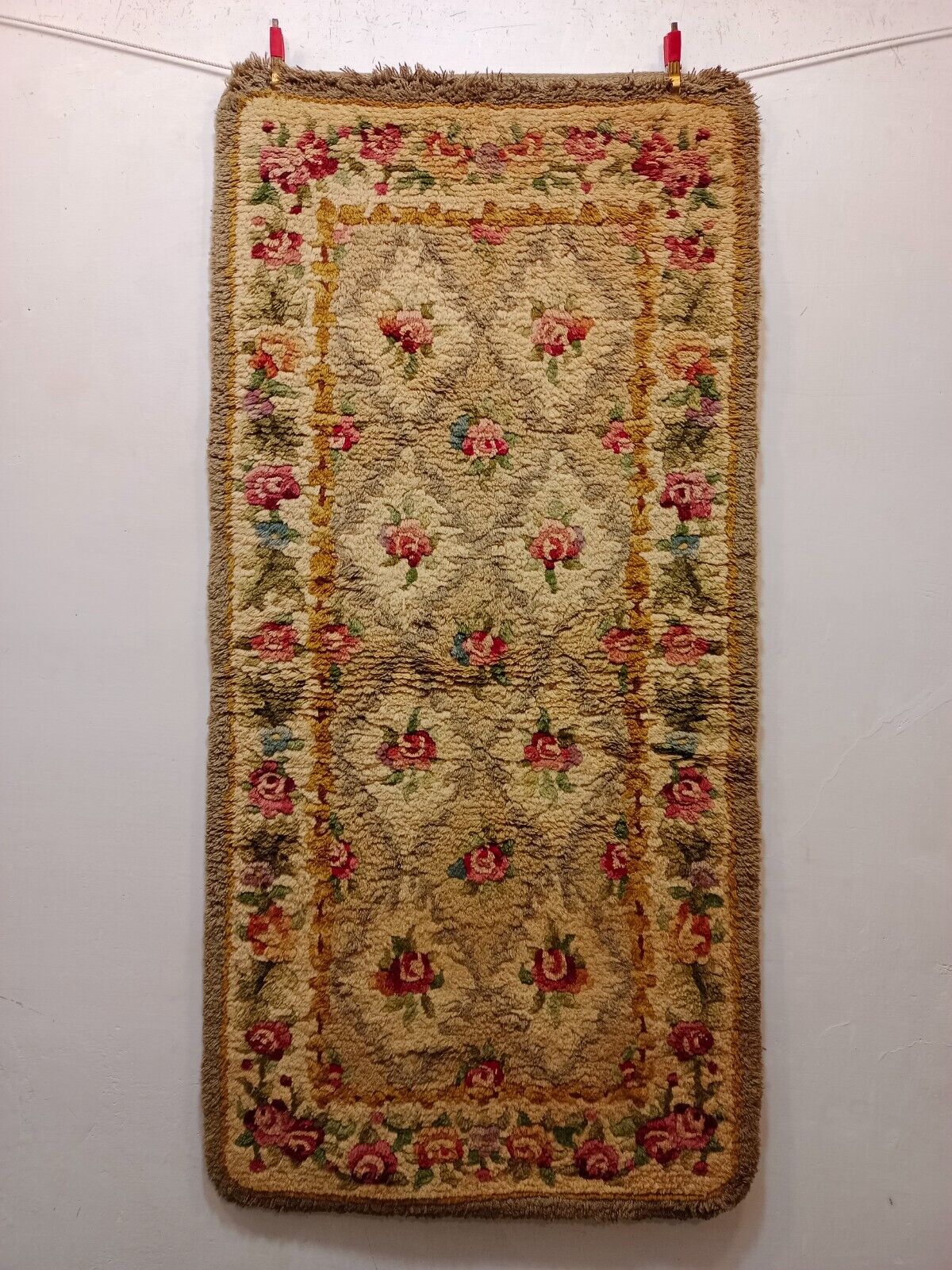 Vintage Beautiful Hand Knotted Oriental Floor Area Wool Home Decor Rug 137×67 Cm