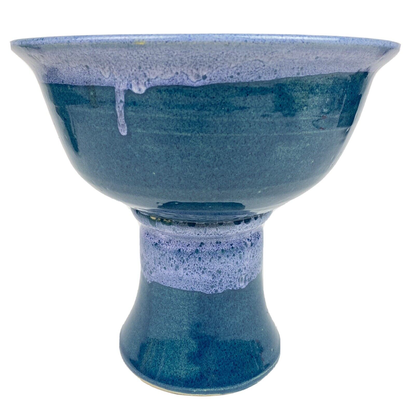 Vtg John Garrou Black Mountain NC Stoneware Pottery Planter Bowl Pedestal Signed