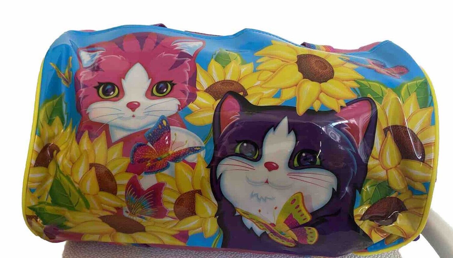 Vintage Lisa Frank Rare 90’s Duffle Bag Kittens Sunflowers