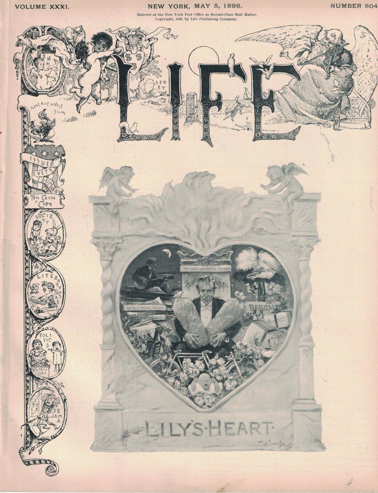 1898 Life May 5 - America goes to war; Teddy will quit post and enlist; Sagasta
