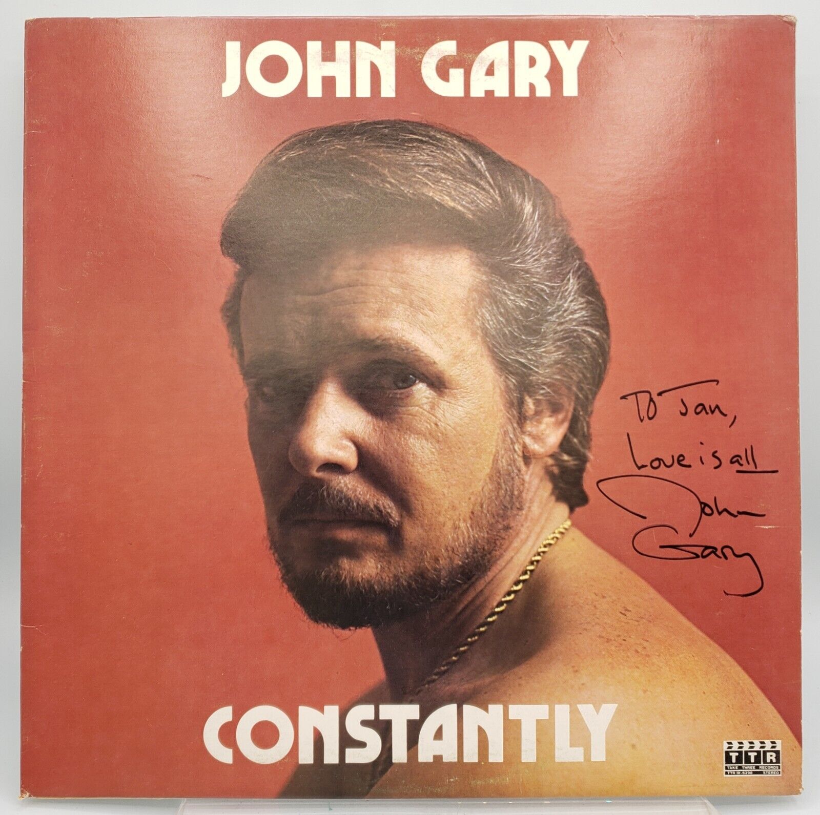 Autographed John Gary Constantly 1975 Signed Take Three Records Vinyl LP Estate 