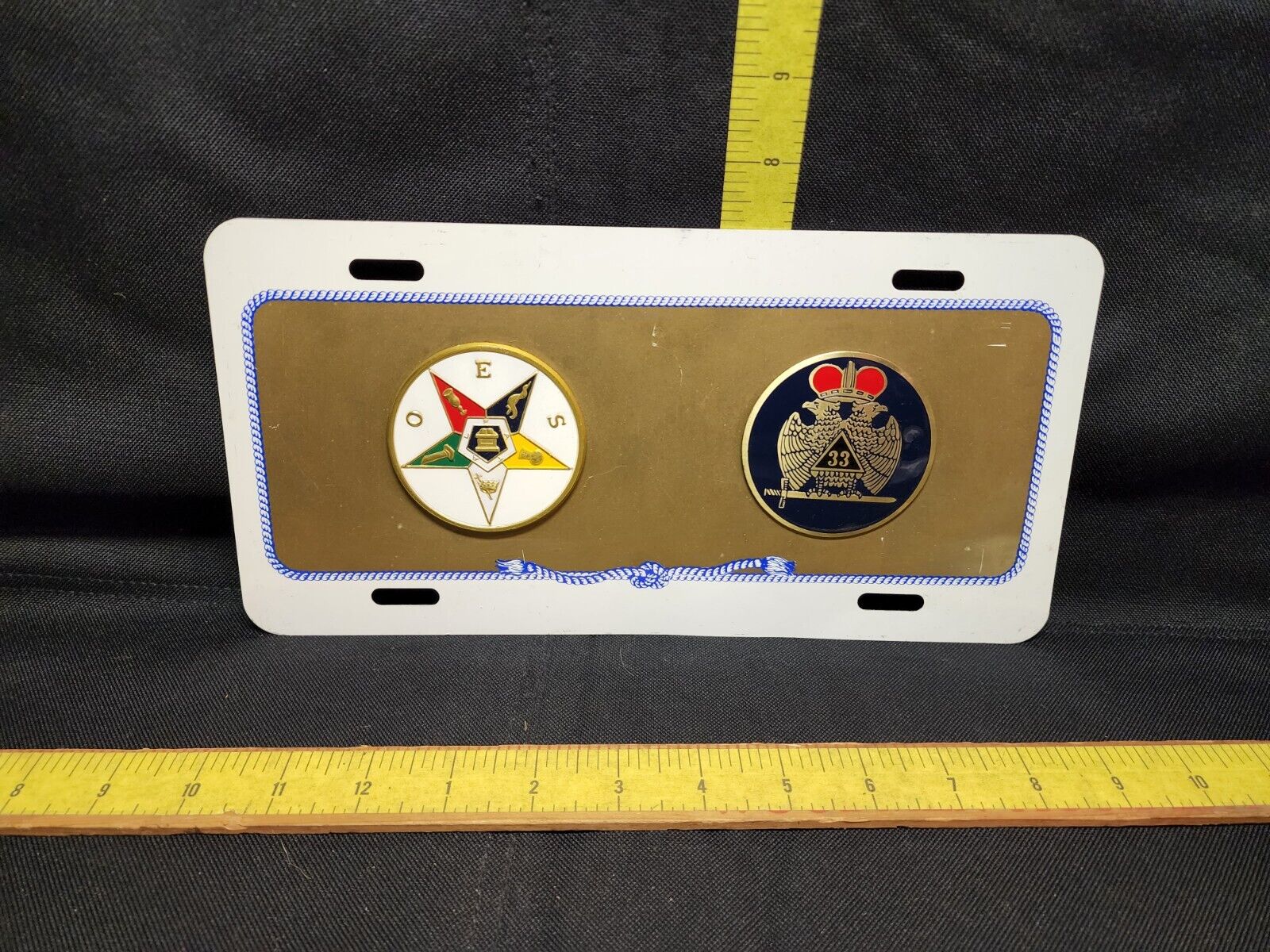 Vintage Order Of The Eastern Star Booster Front License Plate Masonic