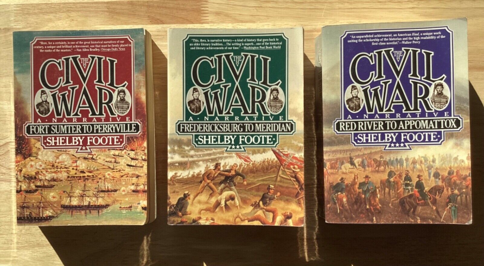 The Civil War: A Narrative Volumes 1-3, 1st Vintage Books edition, Shelby Foote