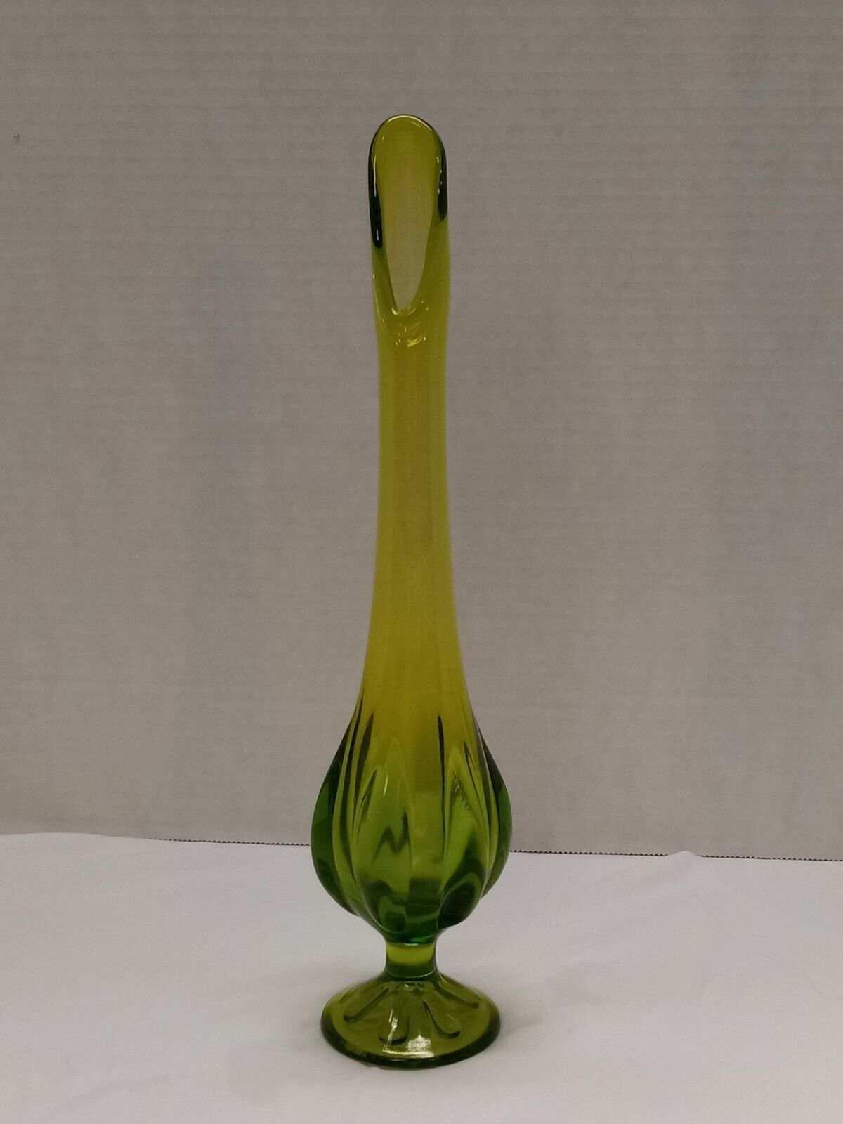 Viking Green Swung Glass Epic  6 Petal Vase. 12\