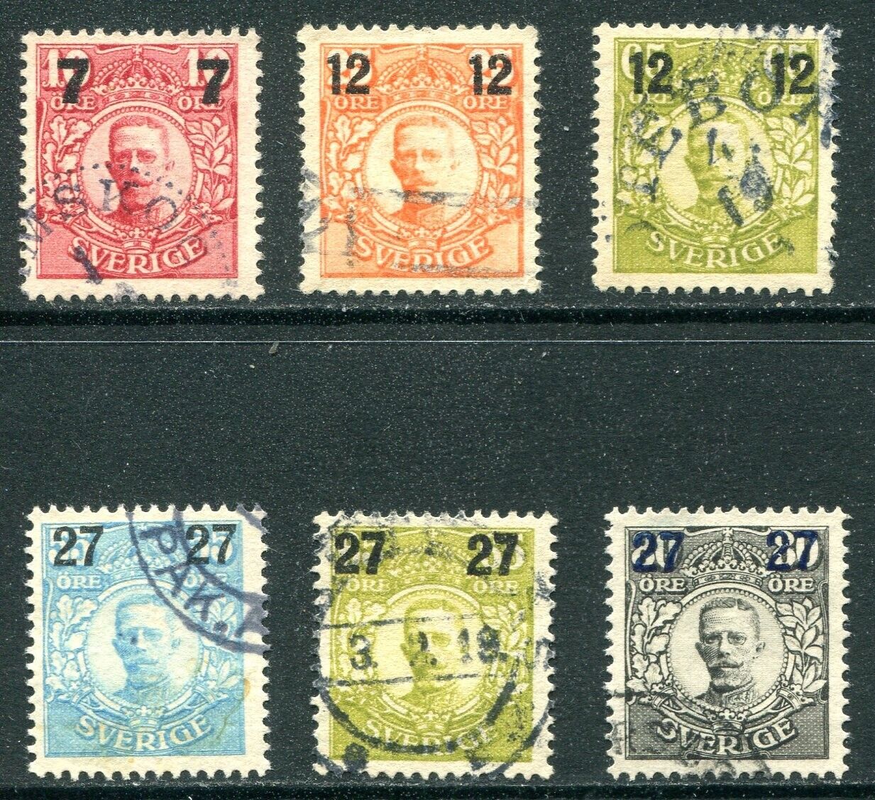 Sweden 1918 Used Set #99-104