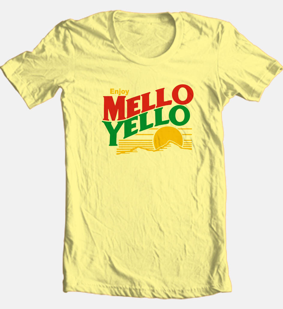 Mello Yello T-shirt Vintage1970's logo retro designed Cotton Graphic Tee