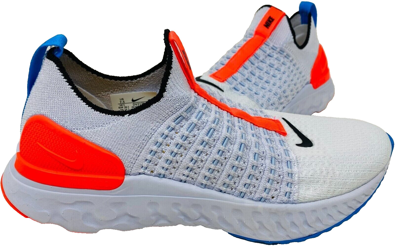 Nike Women\'s React Phantom Flyknit 2 Running Shoes White/Lt.Blue Size:10 117F