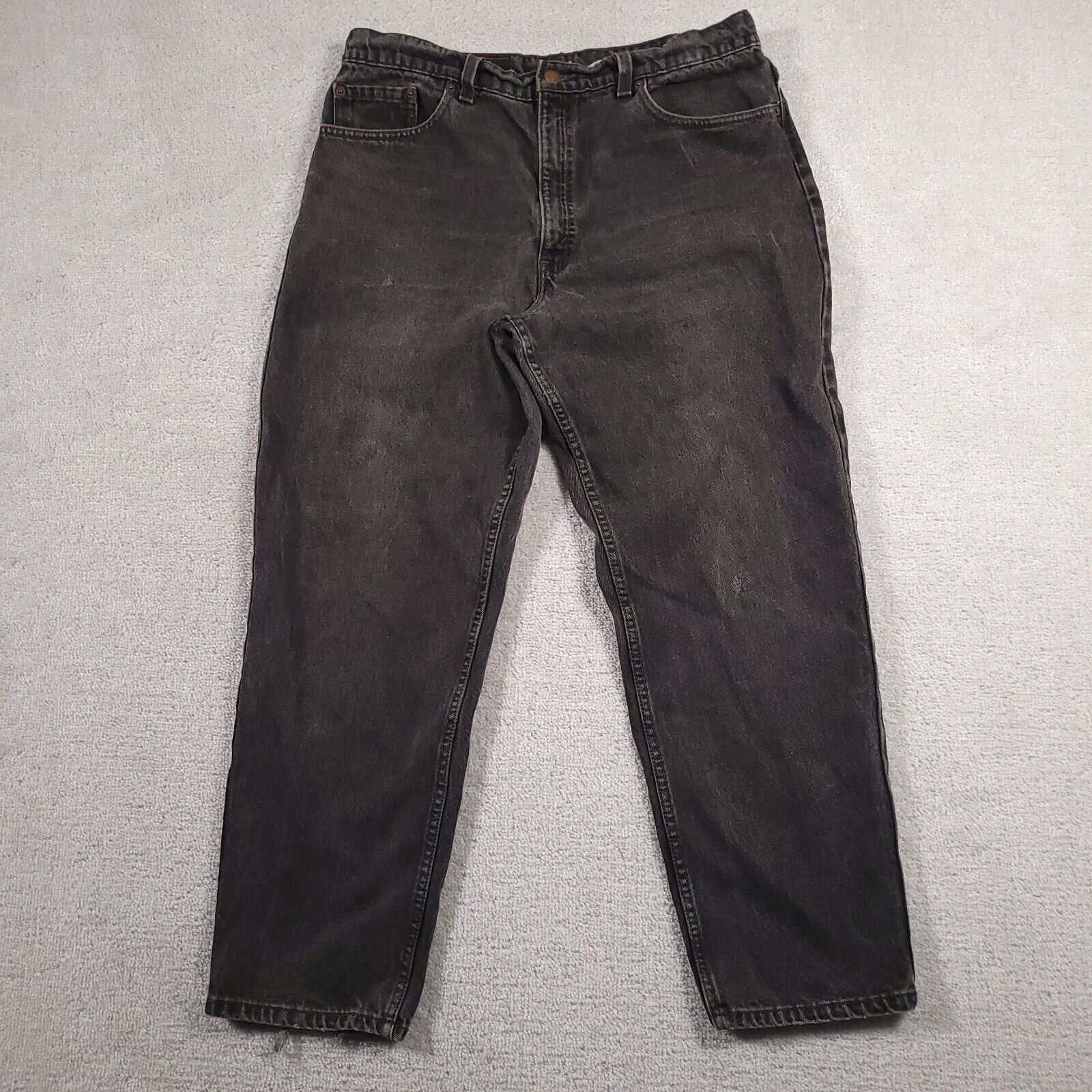 Vintage Levi\'s Mens 550 Black Denim Relaxed Fit Tapered Leg Jeans 38x30 USA Made