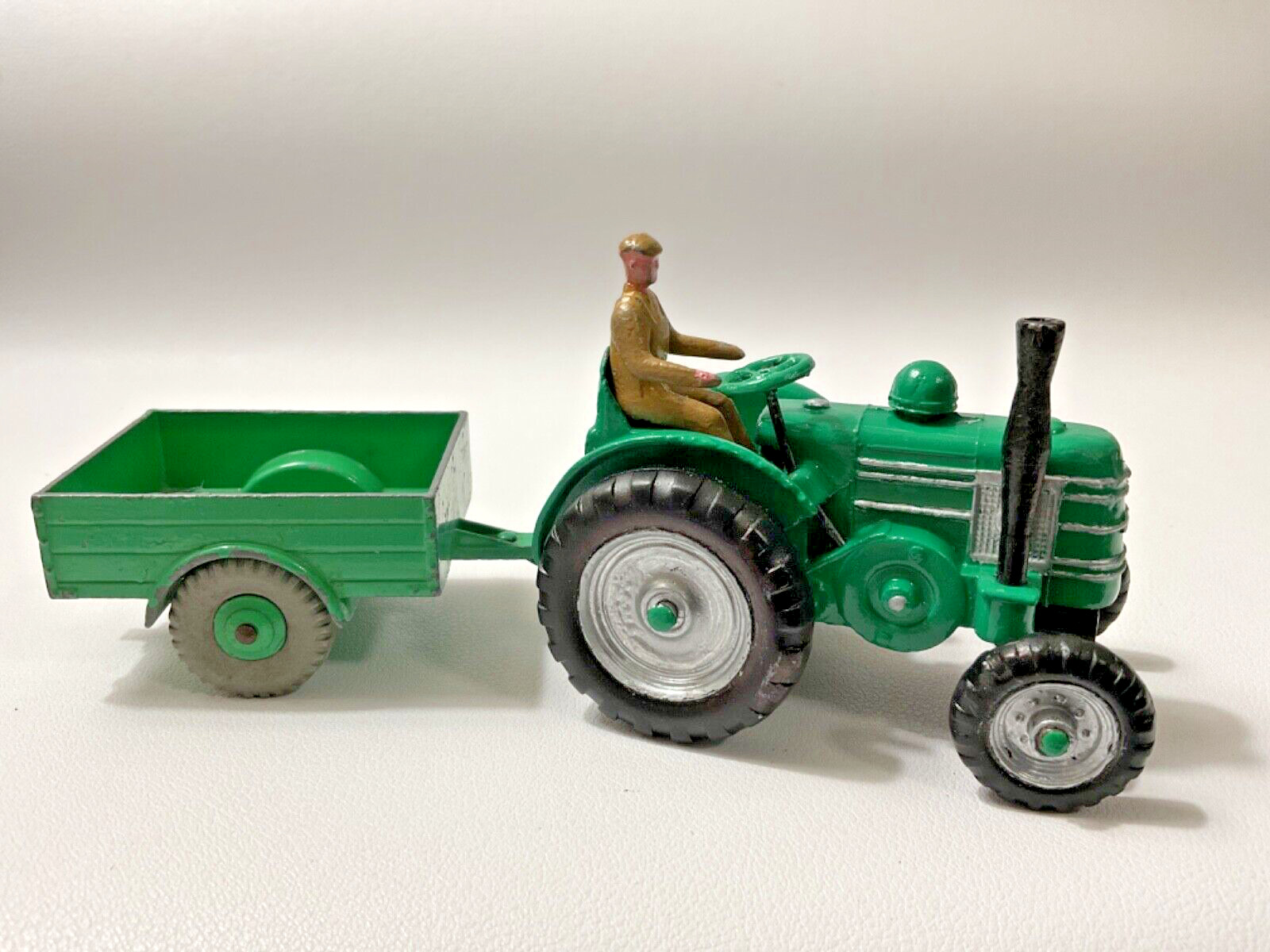 Dinky Toys 301 Field Marshall Tractor with Driver, & 341 Trailer Meccano England