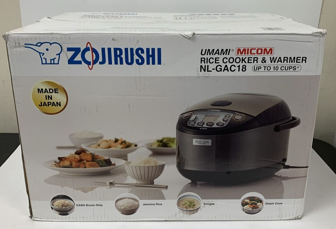 Zojirushi 10 Cup Umami Micom Rice Cooker & Warmer Metallic Black -USED