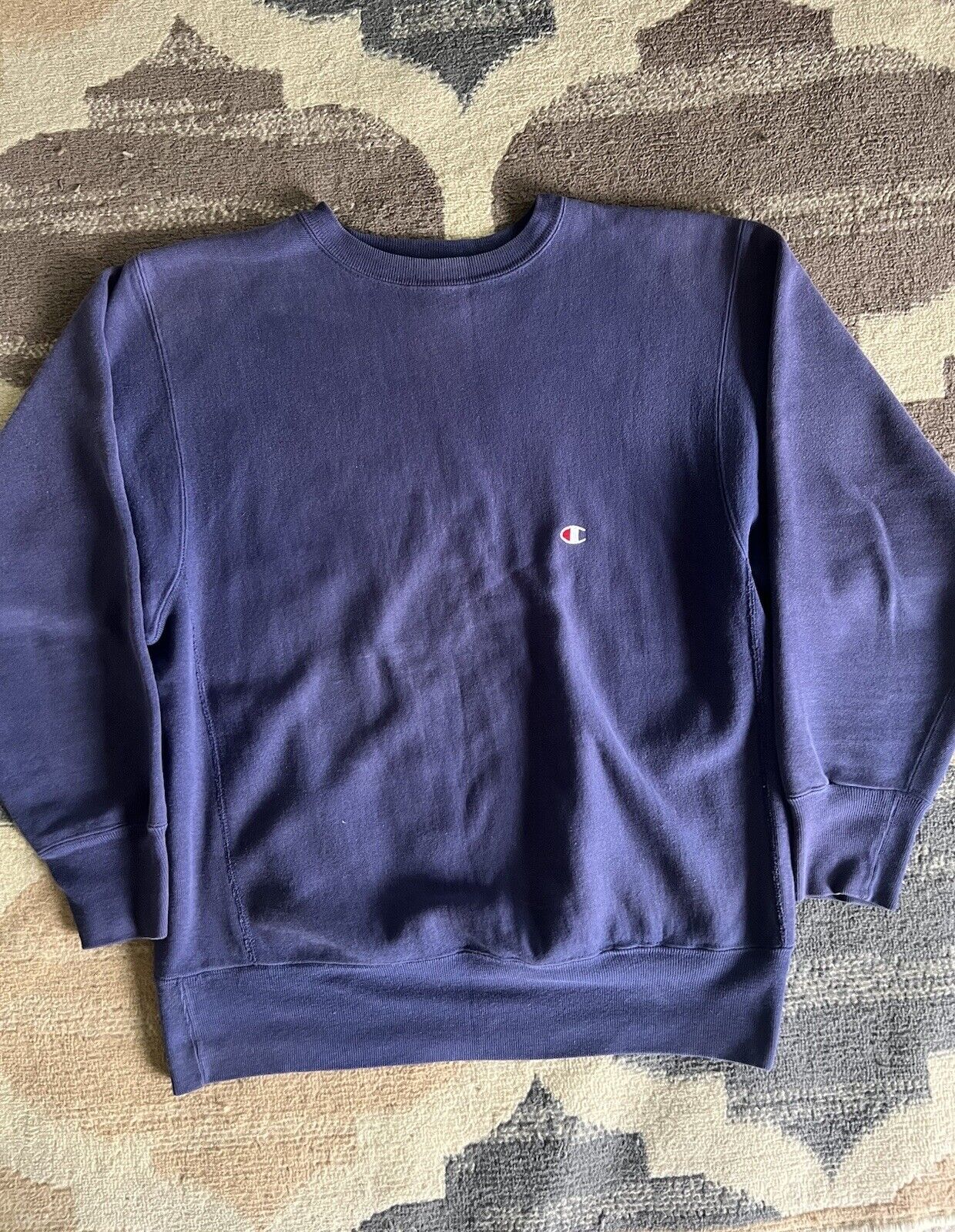 VINTAGE Champion Sweatshirt Mens XL Sunbleached Blue Reverse Weave USA 90s