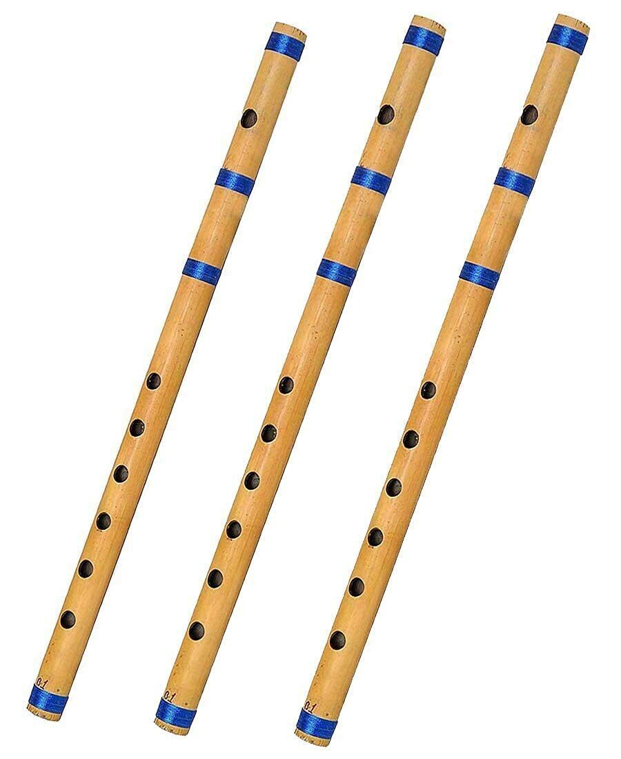Handmade Beautiful Musical Bansuri Instrument Bamboo Flute B C G Scale Set Of 3