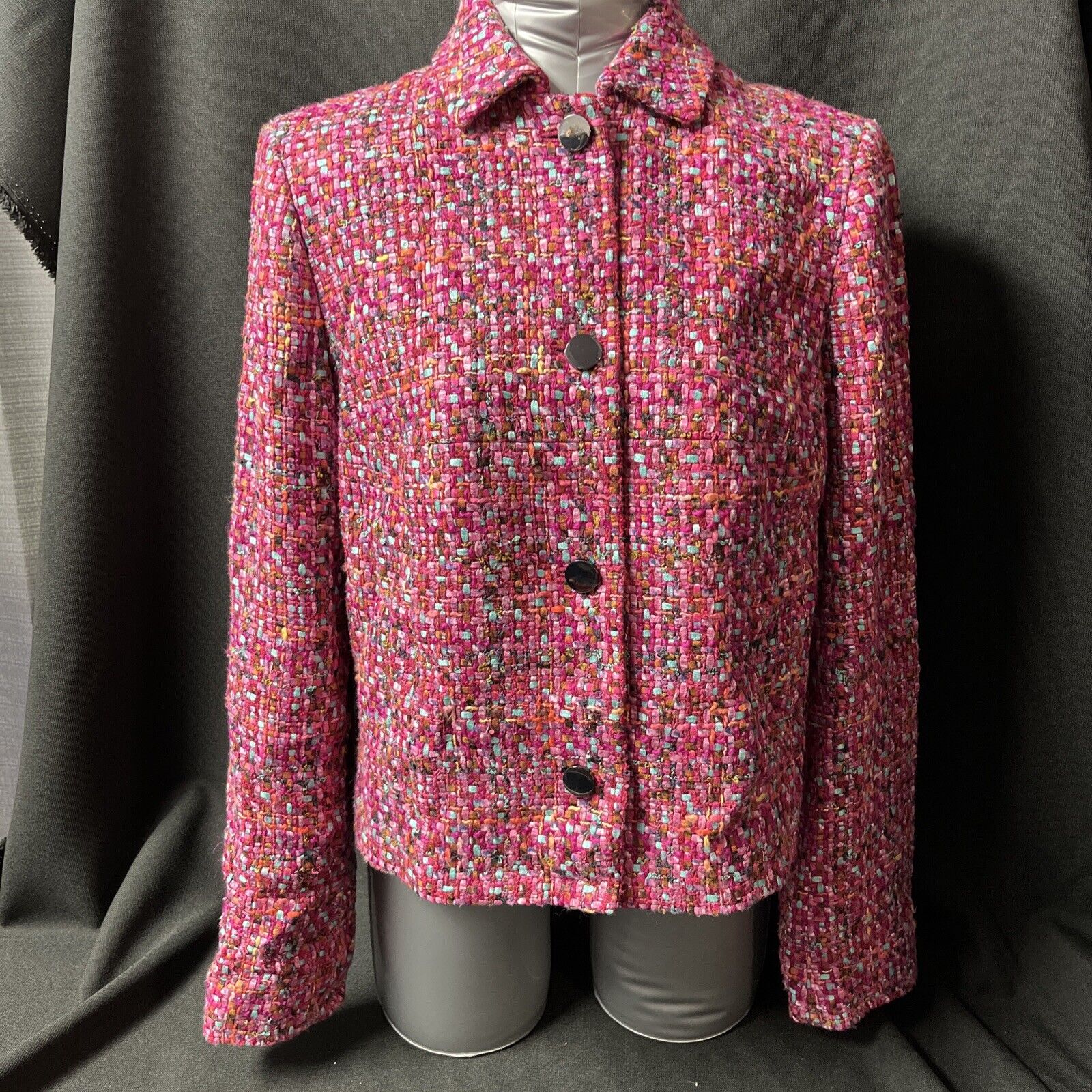 Carlisle Collection PerSe CC Darya Multi Color Tweed Jacket Size 8 NWT