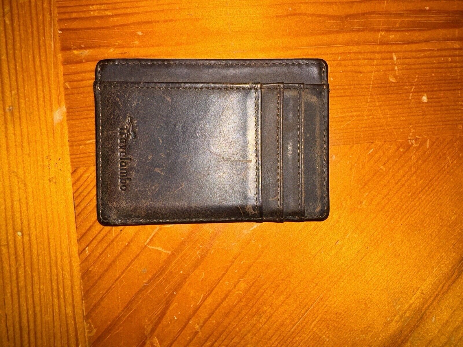Travelambo Front Pocket Minimalist Leather Slim Wallet RFID Blocking Medium