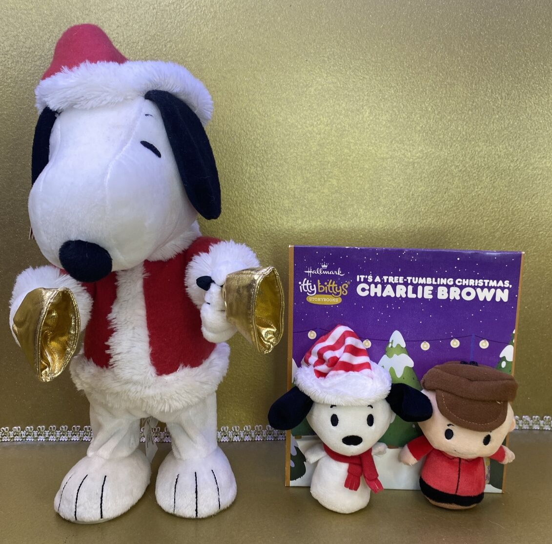 Hallmark Snoopy and Itty Bittys Charlie Brown and  Animated Singing Snoopy Tags