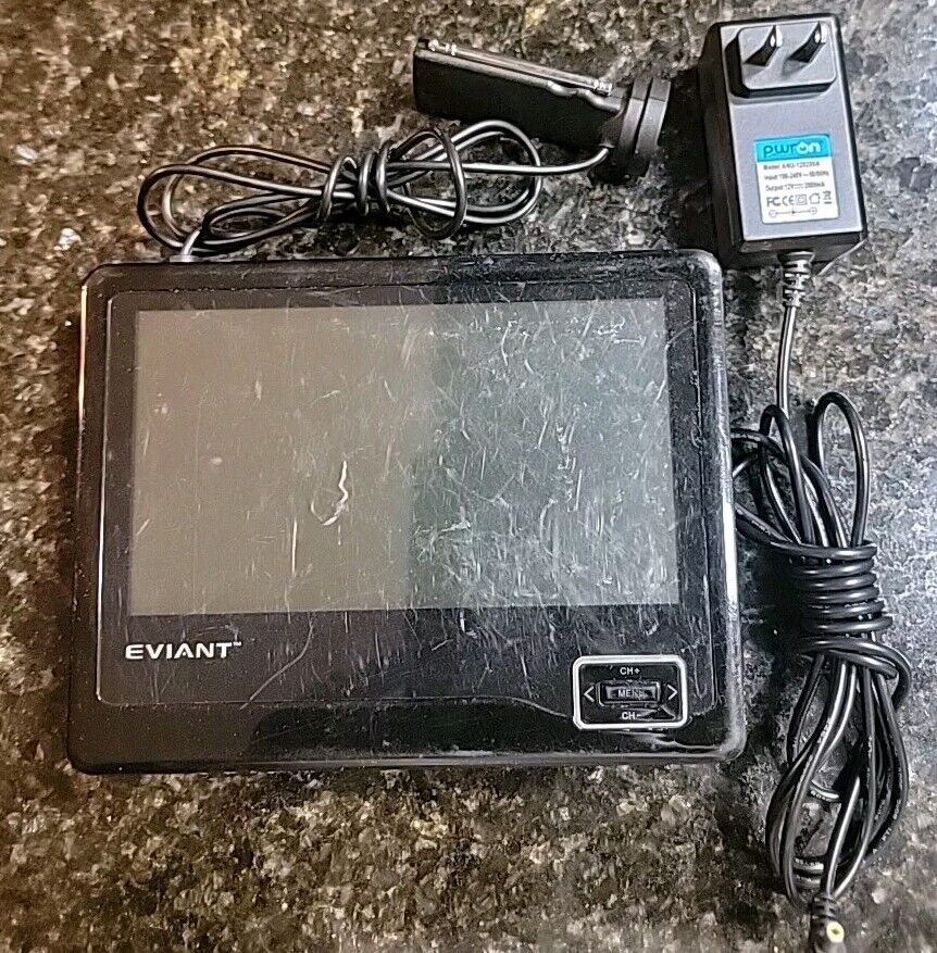 Eviant T7 7-Inch Handheld Portable LCD TV Monitor with Antenna & AC Adapter