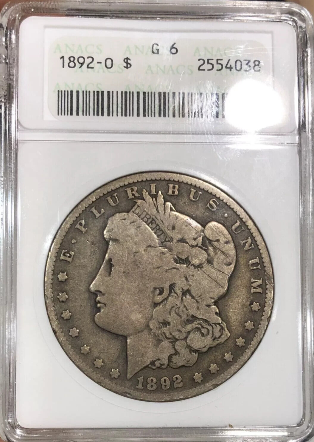 1892 O $1 MORGAN SILVER DOLLAR  ANACS G 6~~EXTREMELY LOW POPULTION