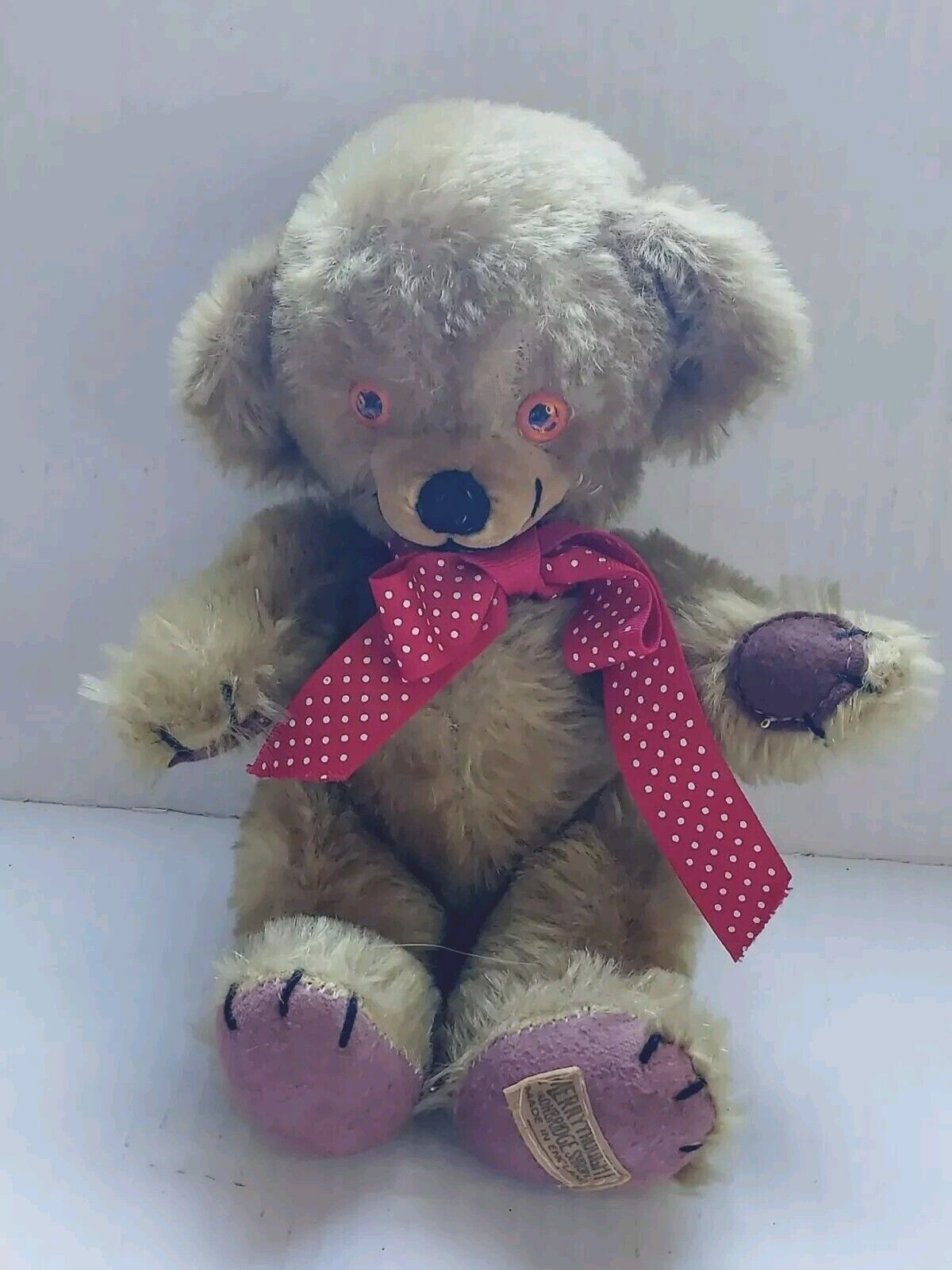 Merrythought Cheeky Bear 1959 Plush Bells In Ears Kapok Stuffed Jointed 