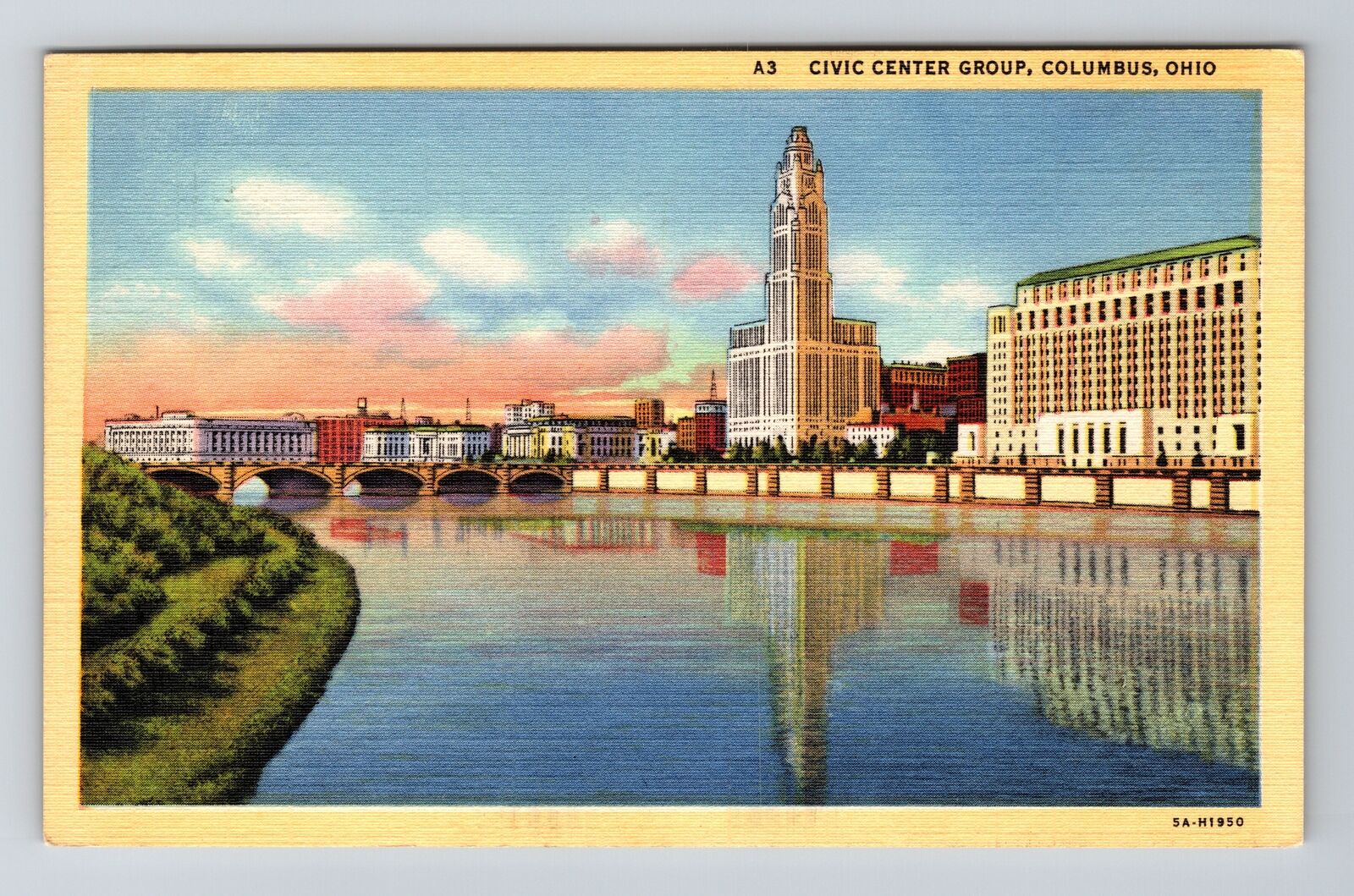 Columbus OH-Ohio, Civic Center Group, Vintage Postcard