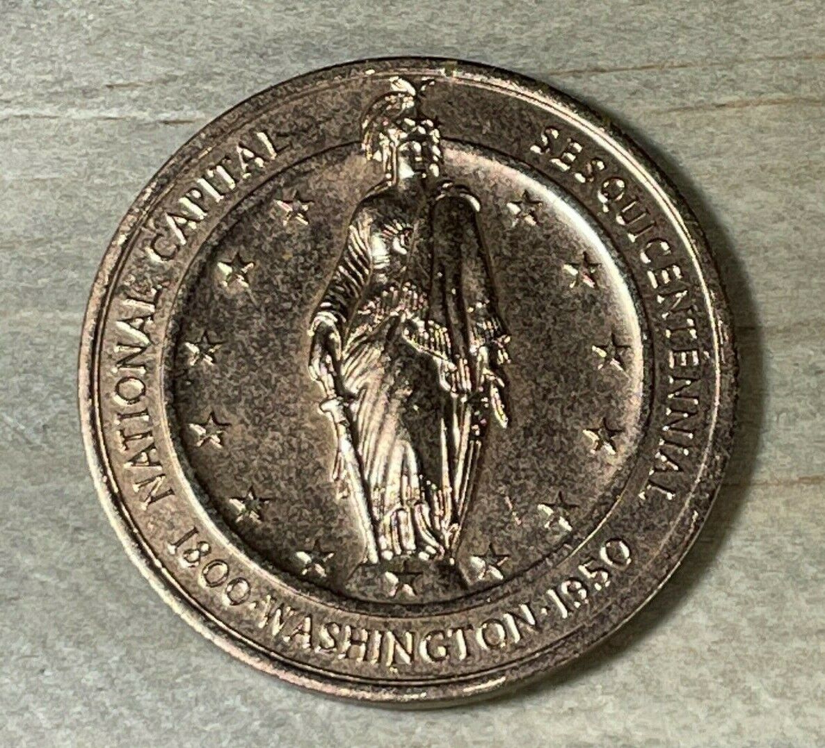 Washington Commemorative Coin 1800-1950 National Capital Medal Copper/Bronze