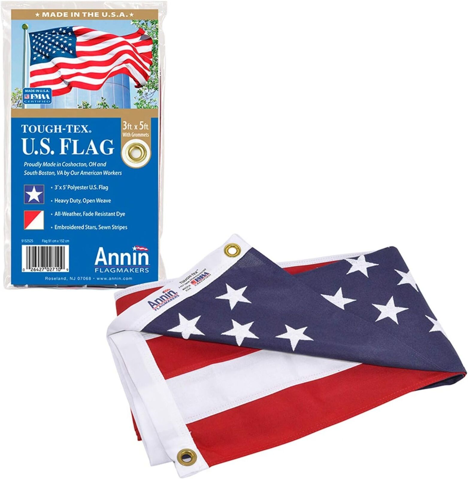 3x5 FT US American Flag Tough-Tex Polyester Flag Tough-Tex Polyester Flag