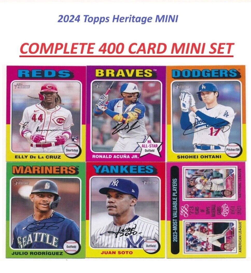 2024 Topps Heritage Baseball MINI Complete 400 Card Base MINI Set