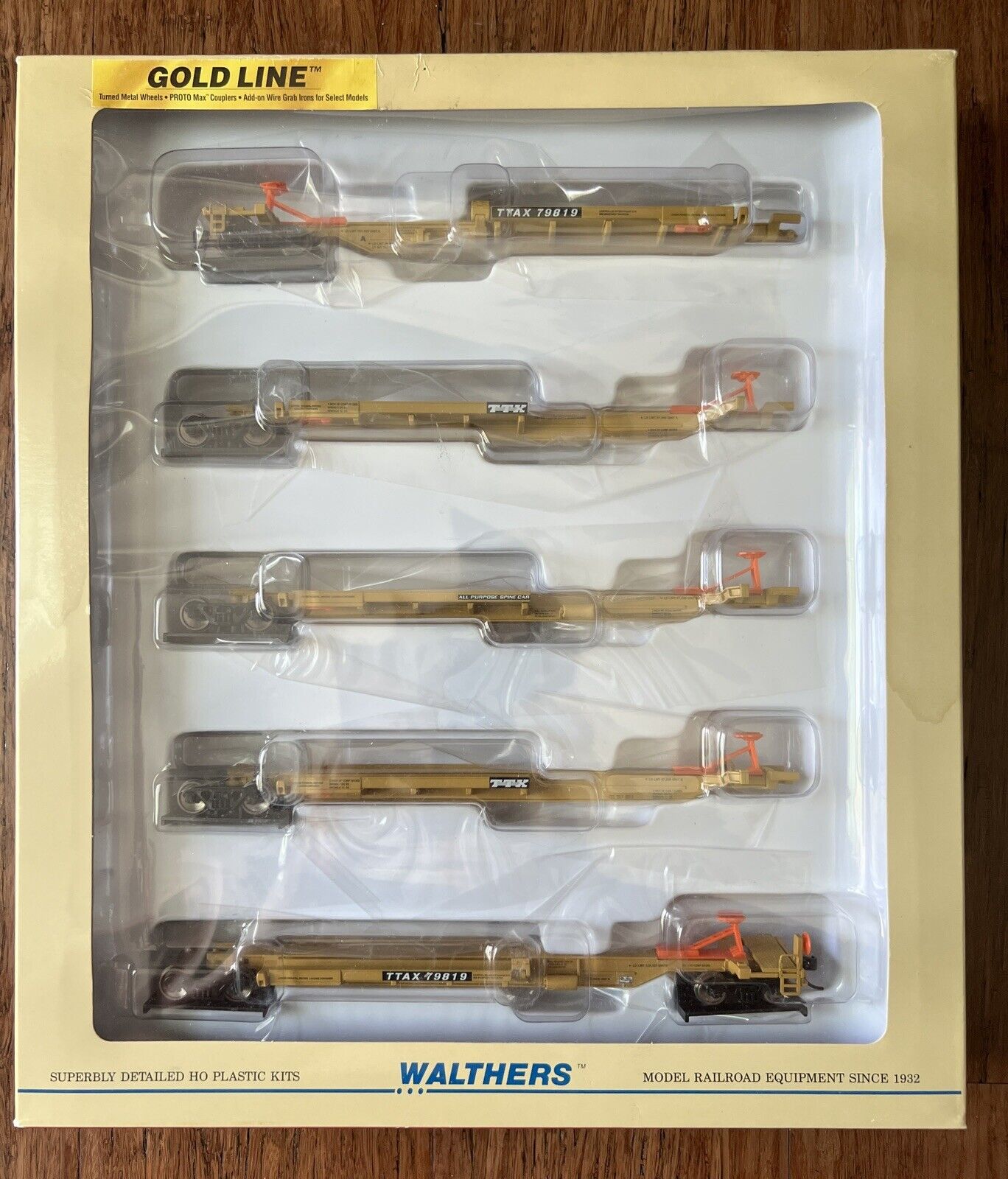 Walthers Gold Line 932-40703 HO TTX 263\' 5-Unit All Purpose Spine Car #79819