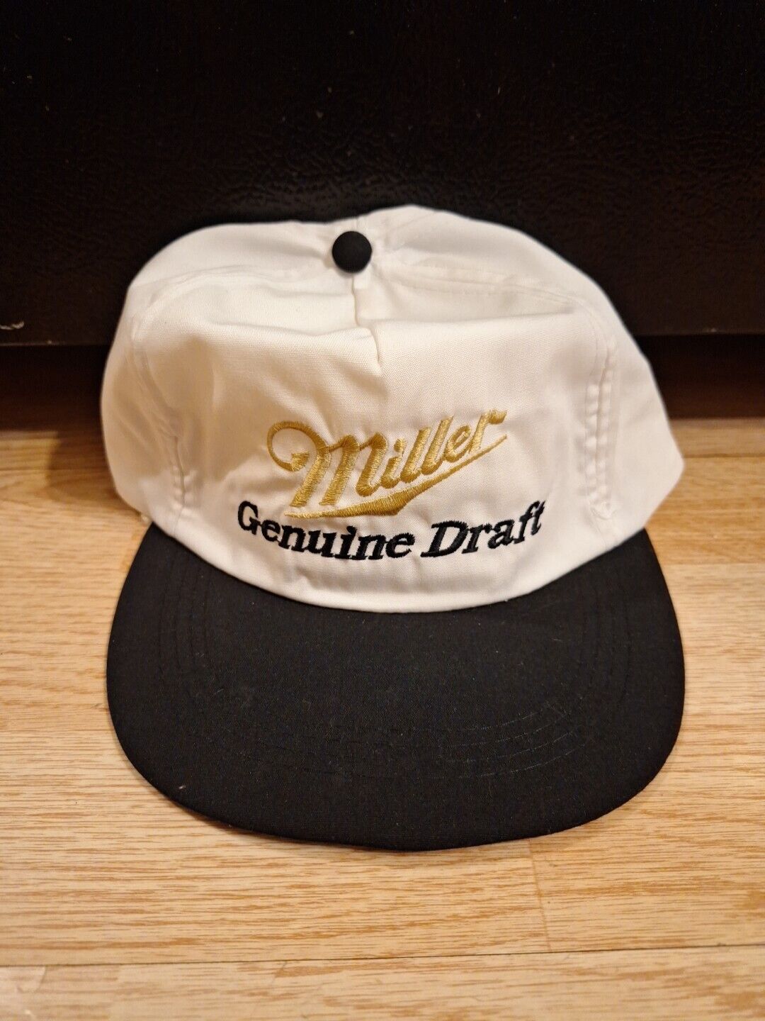 New Vintage Miller Genuine Draft Beer White/Black Snapback Trucker Hat USA
