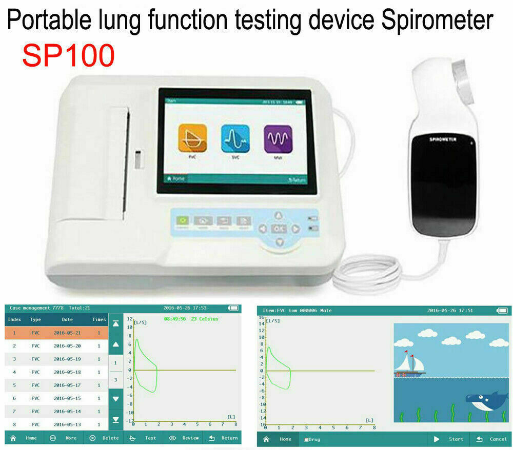 SP100 Digital Spirometer LCD Lung Function Pulmonary Device Breath Diagnostic