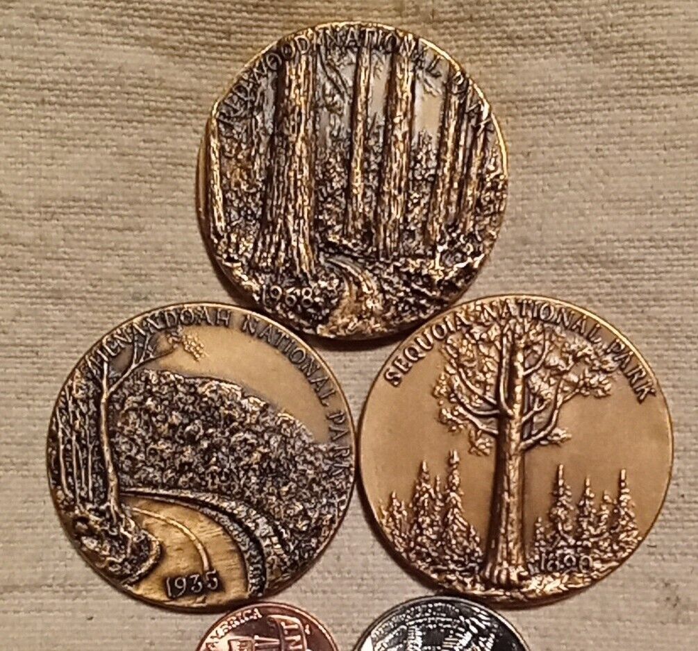 Maco Bronze Shenandoah, Redwood, & Sequoia National Park Medals