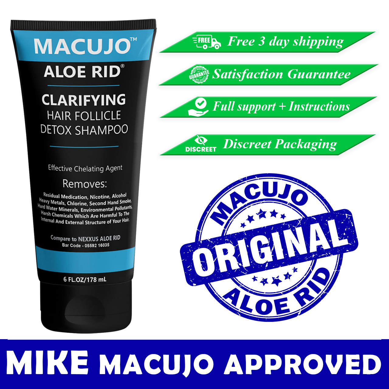 Original Macujo Aloe Rid Shampoo  -  Mike Macujo Approved