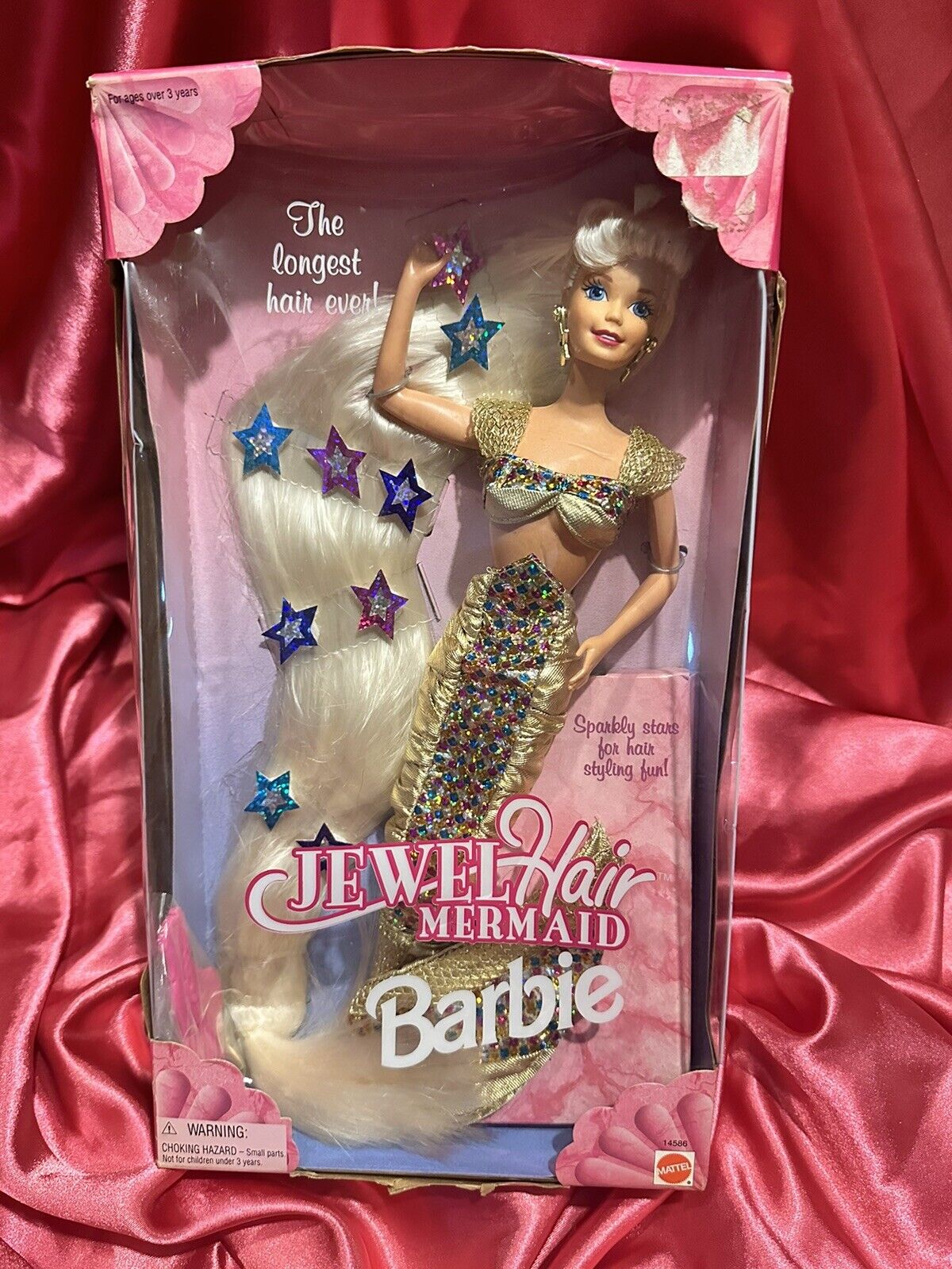 NRFB Vintage 1995 Jewel Hair Mermaid Barbie Doll #14586 Longest Hair Ever Blonde