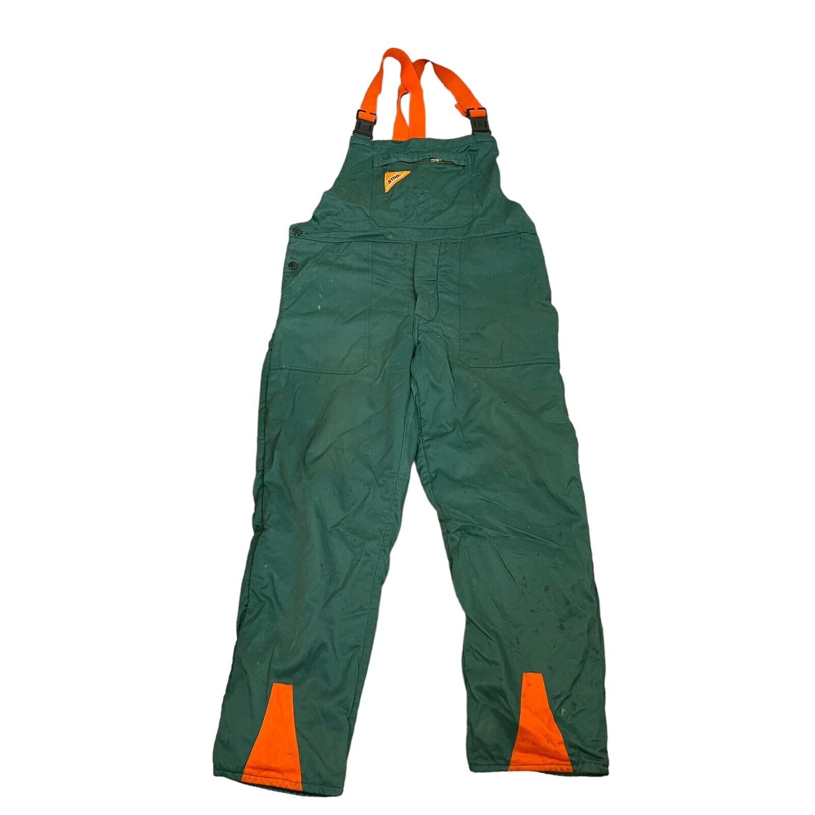 Vintage STIHL Workwear Outdoor Bib Overalls Insulated Green Size 50