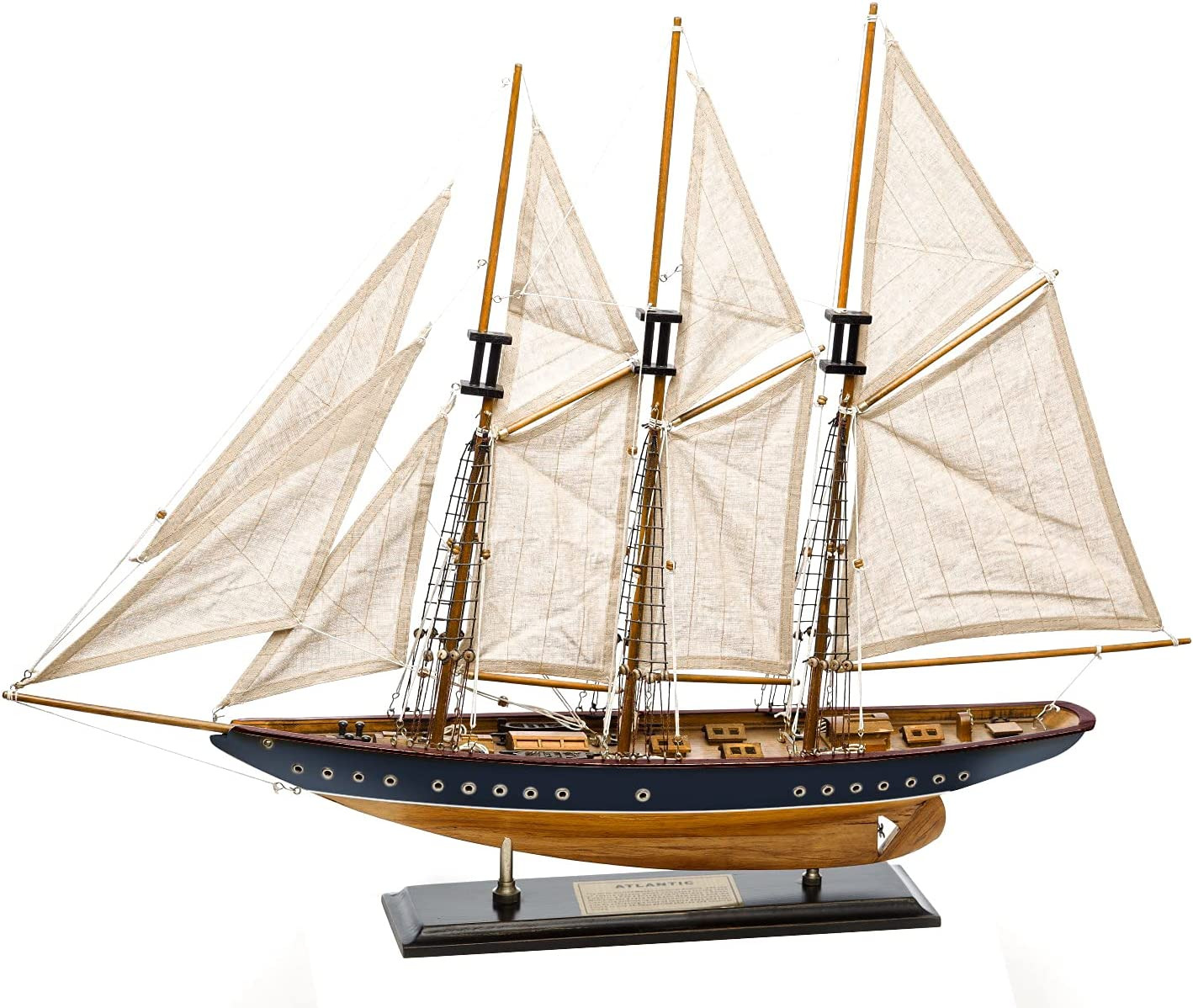 SAILINGSTORY 30″ Wooden Sailboat Model Ship Sailboat Decor Schooner Atlantic