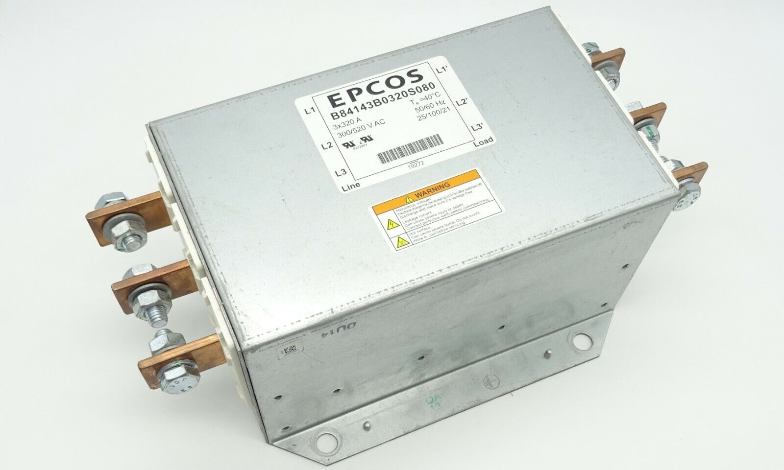TDK EPCOS B84143B0320S080 EMC Power Filter 3-Conductor Power Line EMC Filter 3x320A
