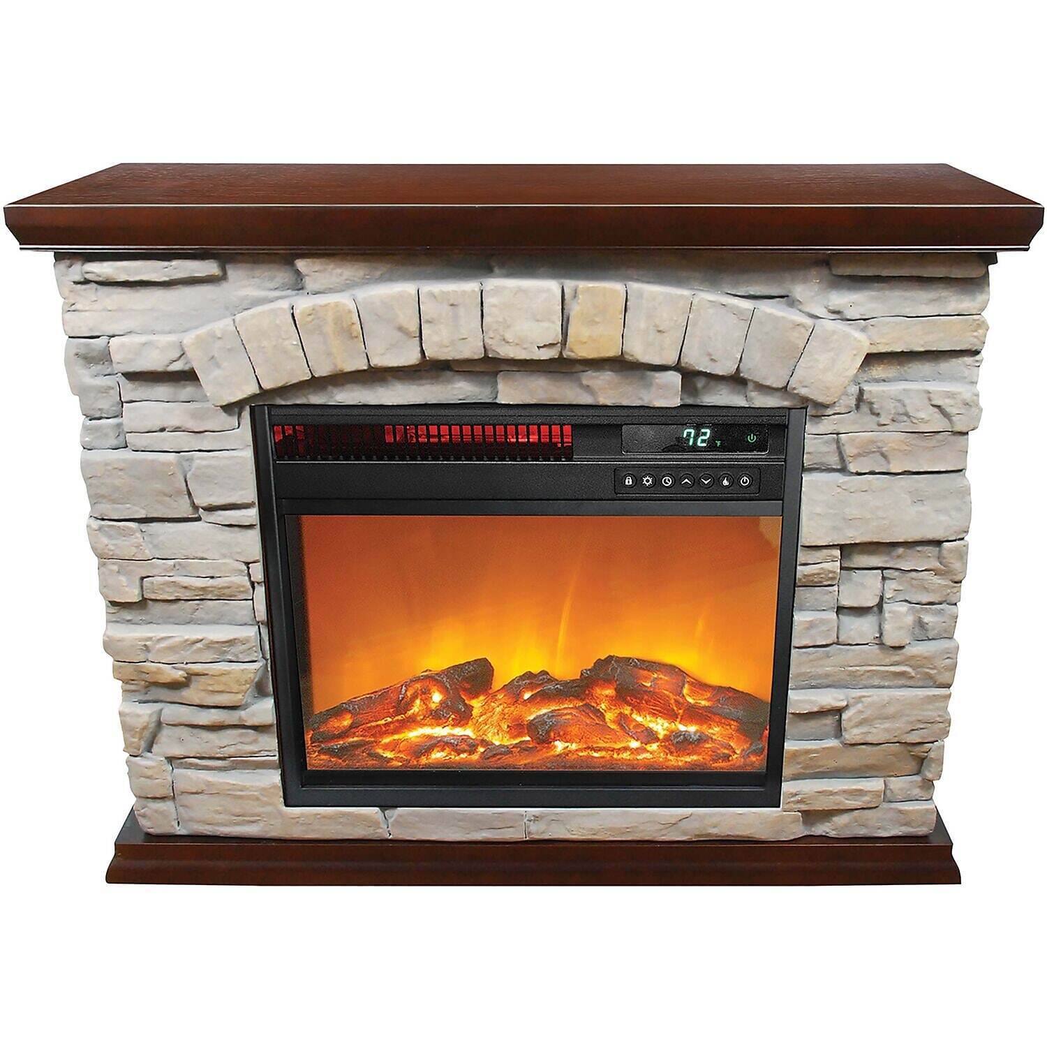 Lifesmart Electric Infrared Faux Fireplace 1 500 BTU Stone (FP2043)