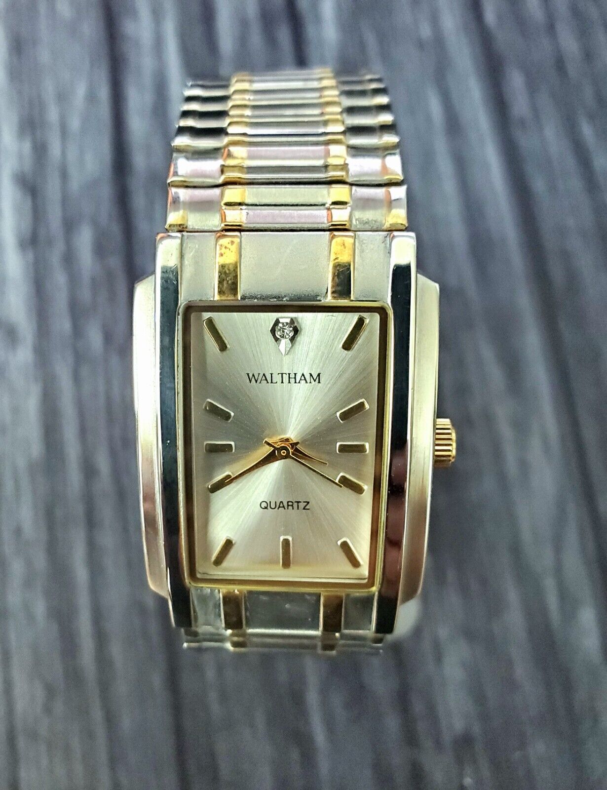 Rare Vintage Waltham Prestige Diamond Mens Watch Box Papers
