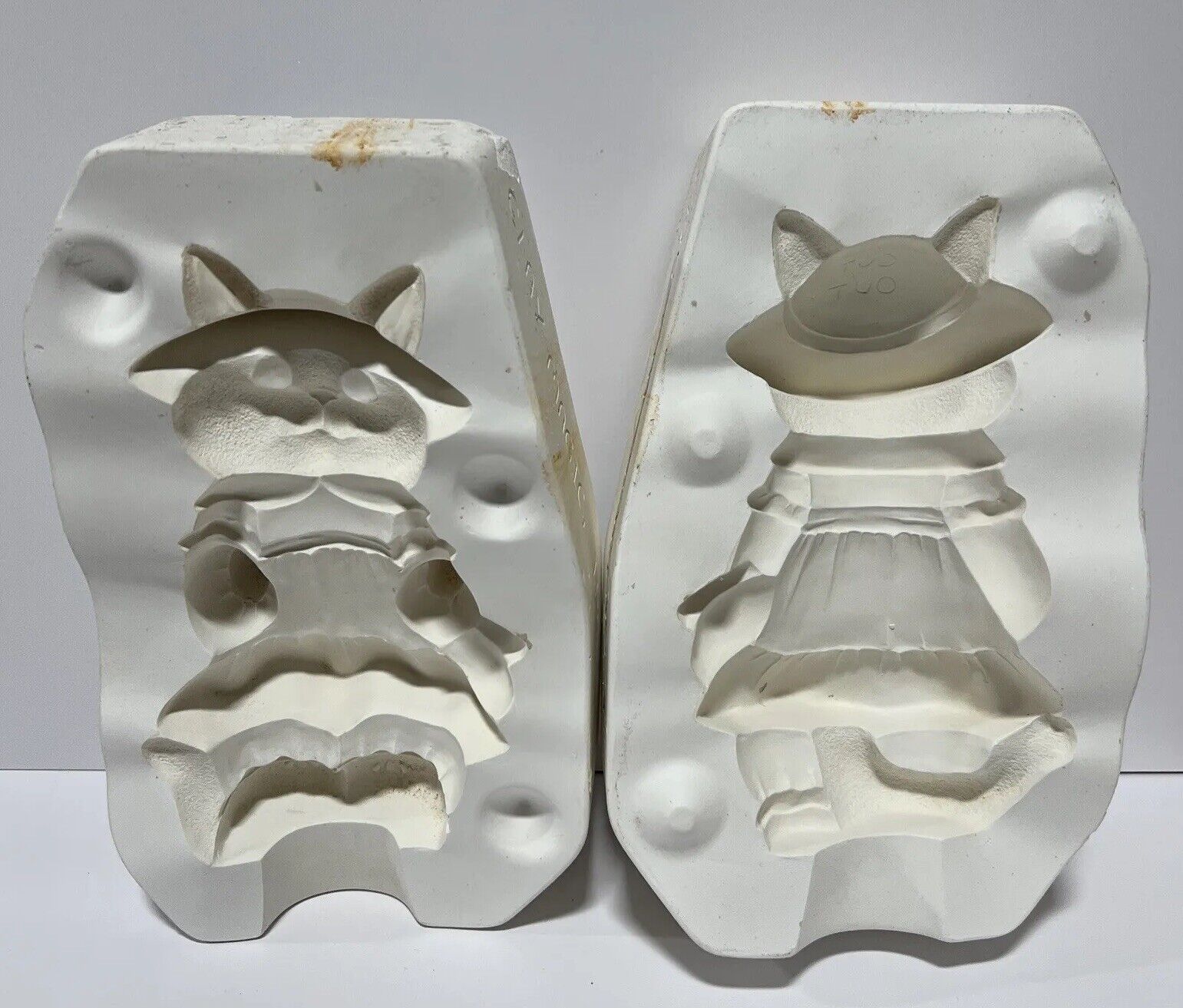 Vintage Cat Sewing Kit Slip Casting Ceramic Mold Clay Magic Inc #J729