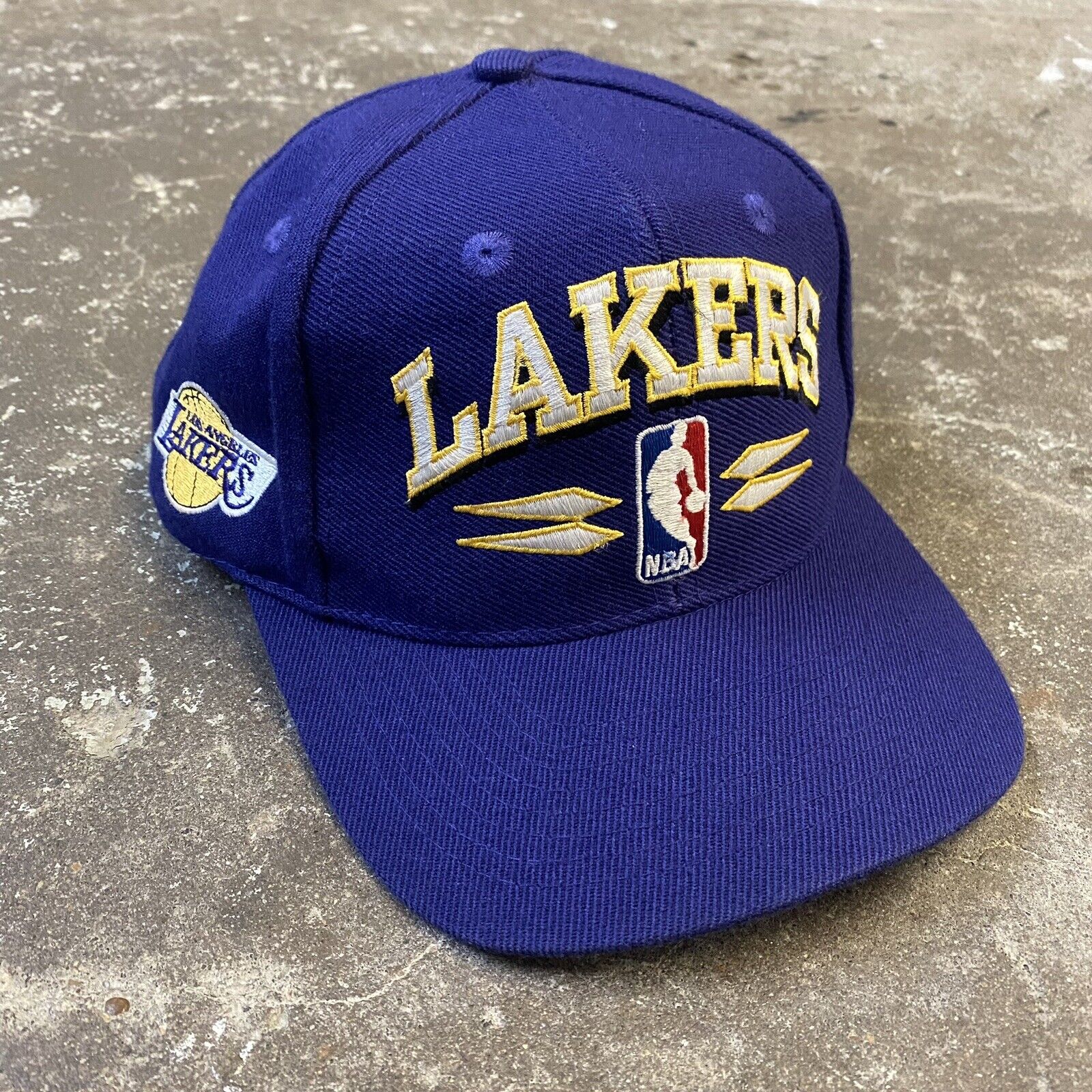 Vintage Los Angeles Lakers NBA Basketball Logo Athletic Spike Wool SnapBack Hat